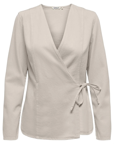 Only - ONLSilla Tie Wrap Bluse - Pumice Stone